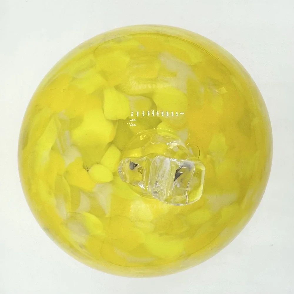 Hand Blown Yellow Art Glass Orb Boise ID USA Part Of Bird Feeder?